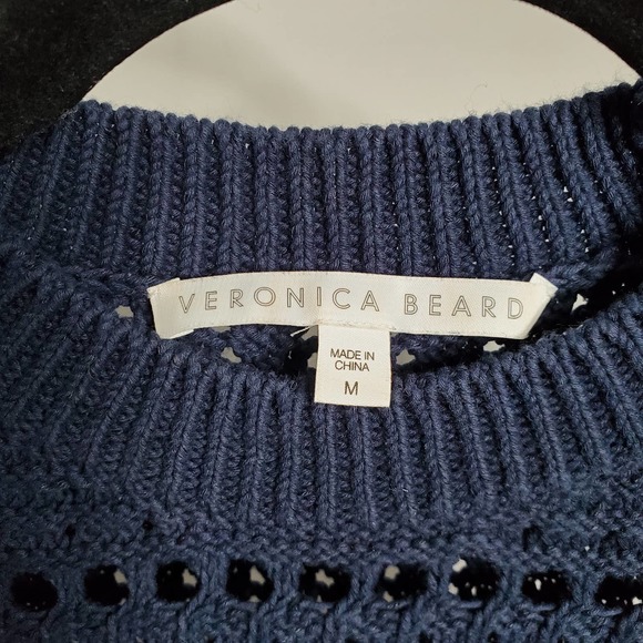 VERONICA BEARD • South Beach Combo Navy Sleeveless Knit Sweater Sz M - Picture 6 of 9